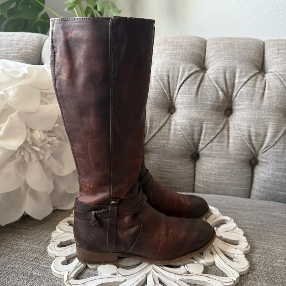 Frye Brown Leather Tall Boots Women’s 7.5